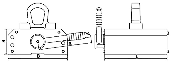 双磁路磁力吊结构图