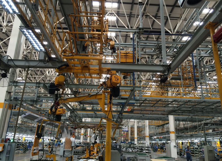 环链电动葫芦车间厂房应用